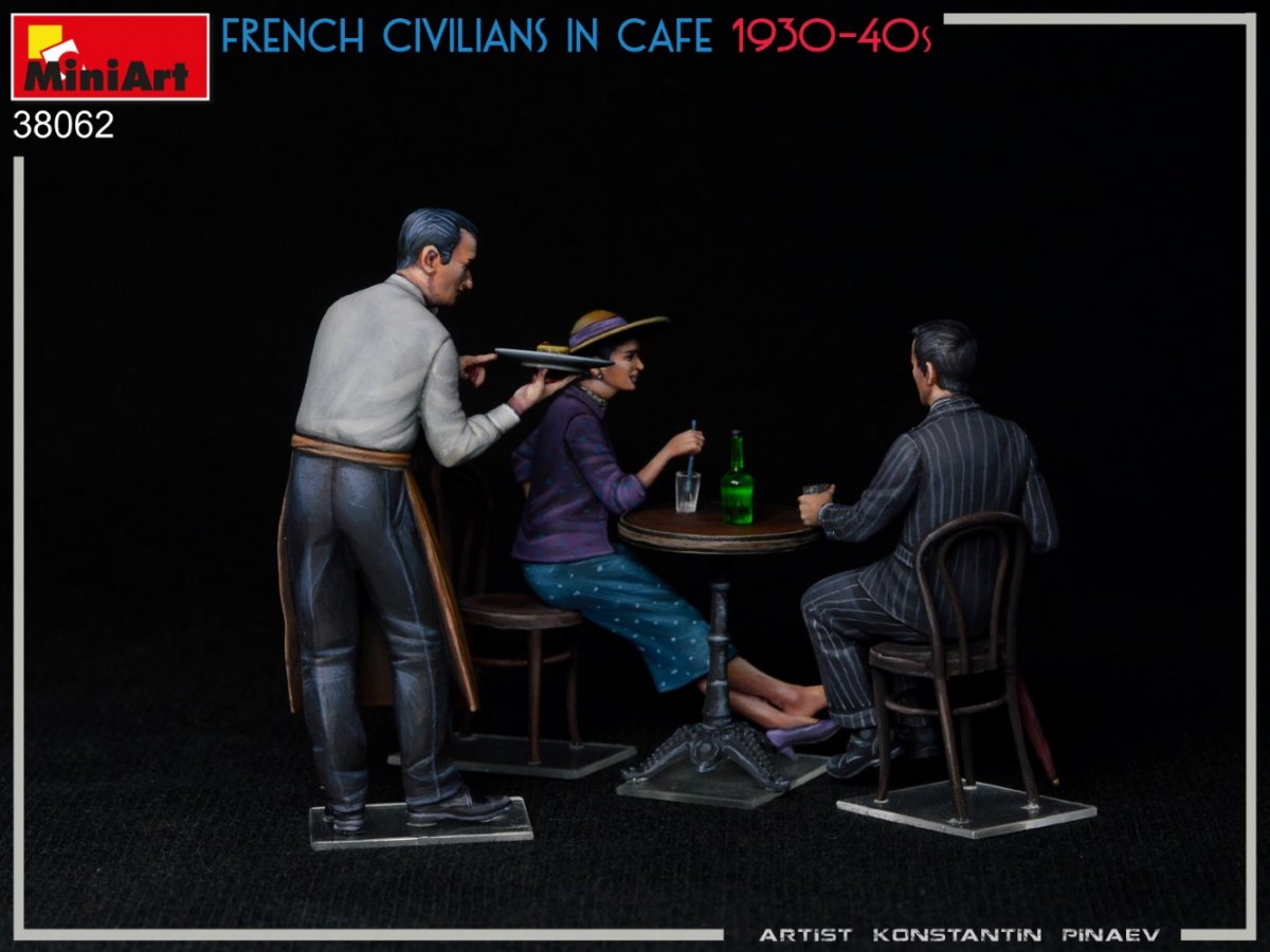 MiniArt 38062 FRENCH CIVILIANS IN CAFE 1930-40S 1/35 – immagine 6