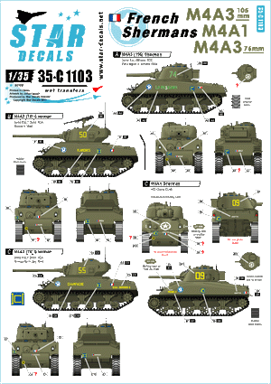 Star Decals 35-C1103 French Shermans #2 1/35