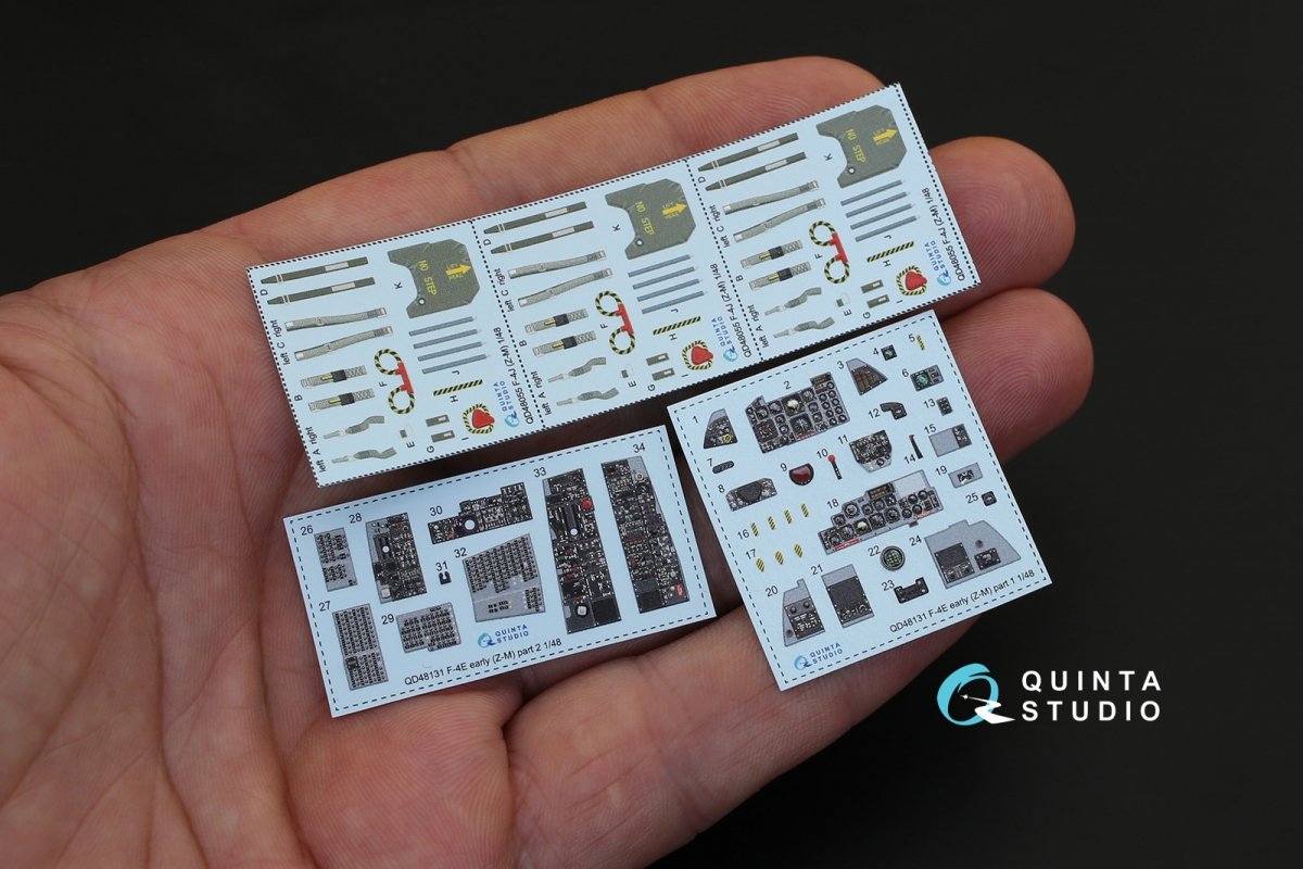 Intérieur imprimé en 3D et coloré sur papier décalcomanie pour F-4E early/F-4EJ (Quinta Studio QD48131) (pour kit ZM SWS) au 1/48  – image 2