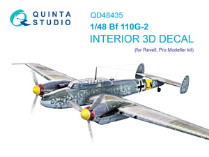 Quinta Studio QD48435 Bf 110G-2 3D-Printed colored Interior on decal paper (Revell) 1/48