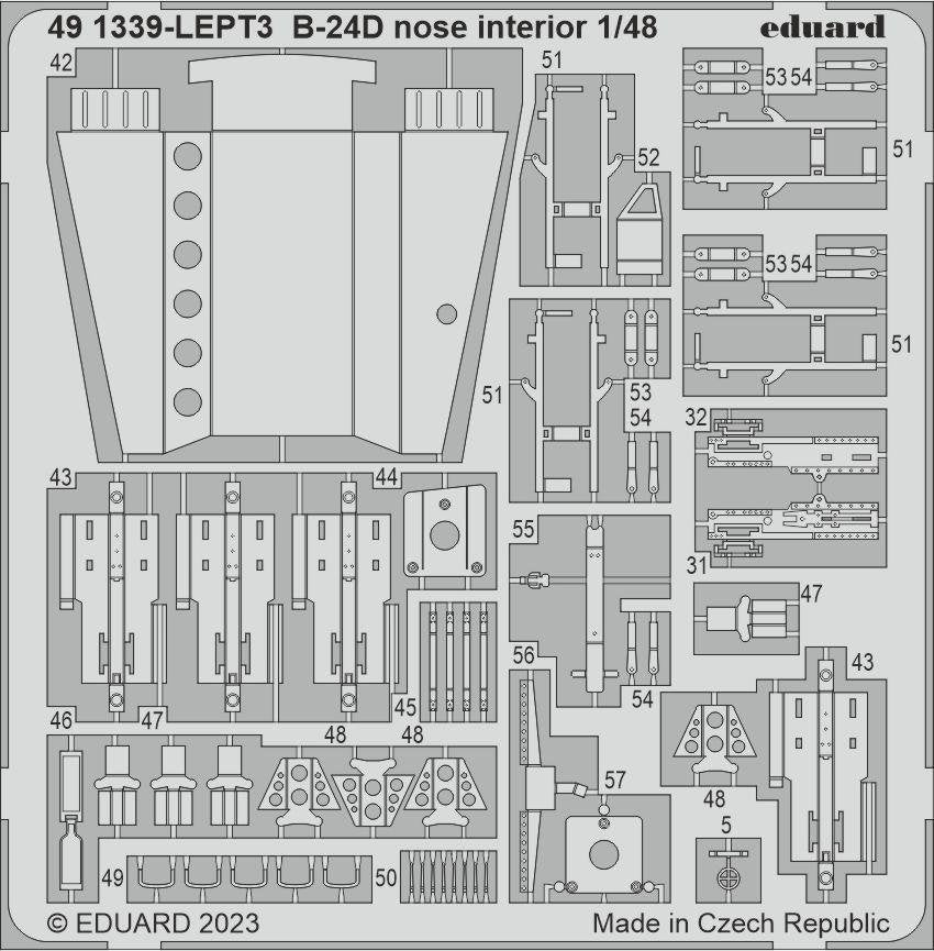 Eduard 491339 B-24D nose interior REVELL 1/48 – immagine 3