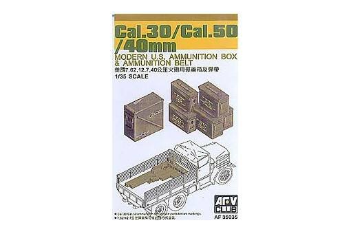 AFV Club 35035 30Cal/.50 Cal/40mm Modern US ammunition box 1/35