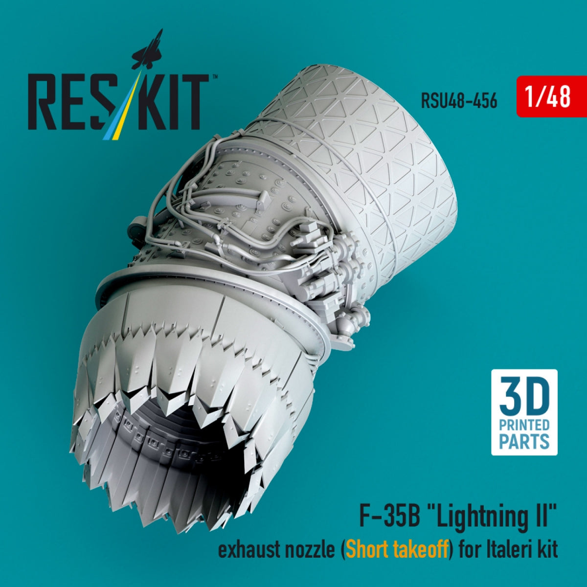 RESKIT RSU48-0456 Tuyère d&amp;#39;échappement F-35B « Lightning II » (décollage court) pour maquette Italeri (impression 3D) au 1/48 – image 4