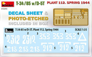 MiniArt 35293 T-34/85 w/D-5T PLANT 112. SPRING 1944 1/35 – obrázek 2