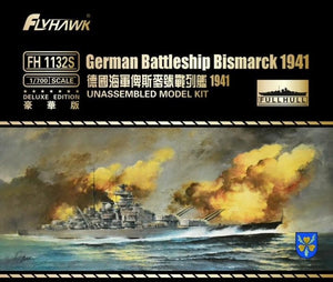 Maquette FlyHawk FH1132S Cuirassé allemand Bismarck 1941 Édition Deluxe 1/700