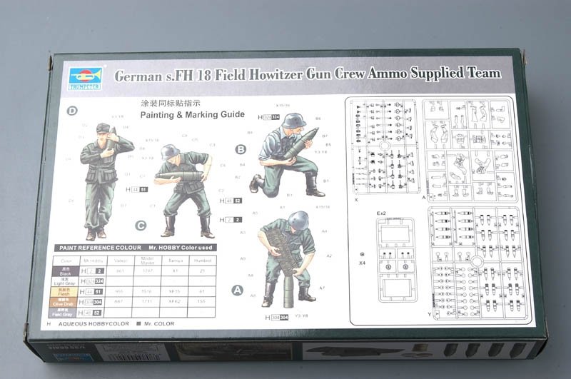 Trumpeter 00426 German s.FH 18 Field Howitzer Gun Crew Ammo Supplied Team 1/35 – imagen 3