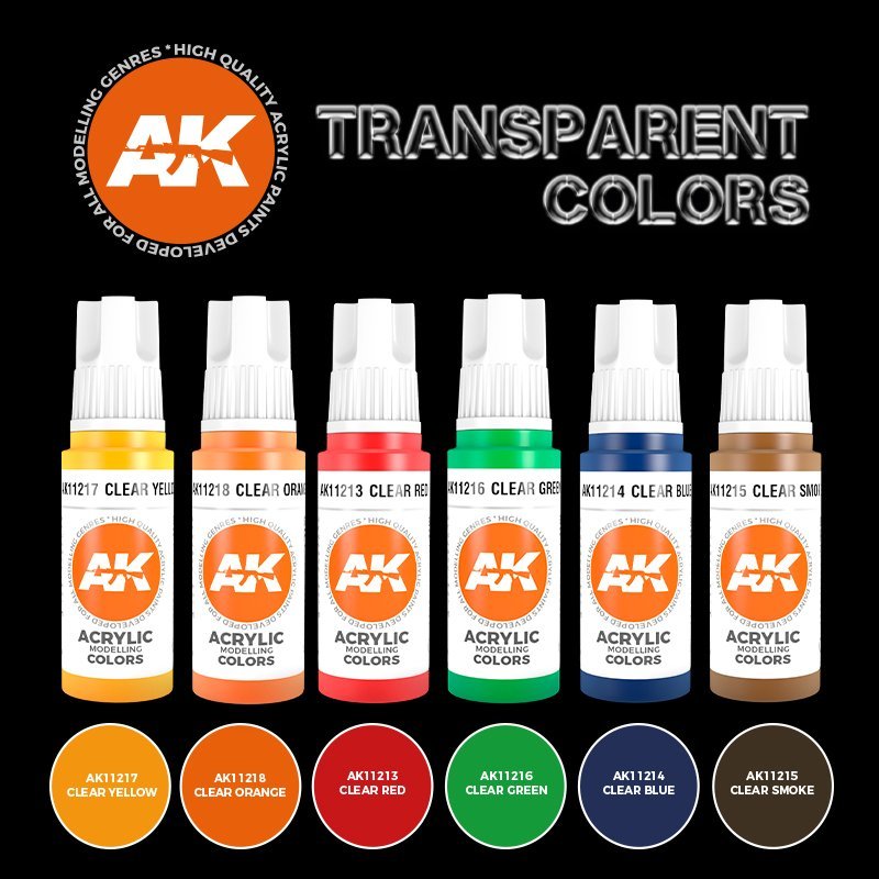 AK Interactive AK11758 TRANSPARENT COLORS SET 6x17ml – Bild 2