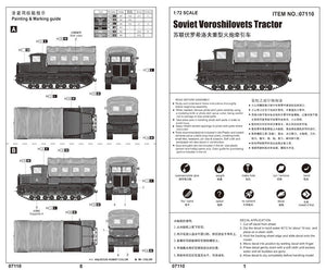 Trumpeter 07110 Soviet Voroshilovets Tractor 1/72 – image 2