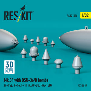 RESKIT RS32-0524 Mk.84 with BSU-36/B bombs (2 pcs) (3D Printed) 1/32 – immagine 2