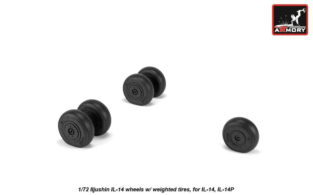 Armory Models AW72059 Iljushin IL-14 Crate wheels w/ weighted tires 1/72 – image 2