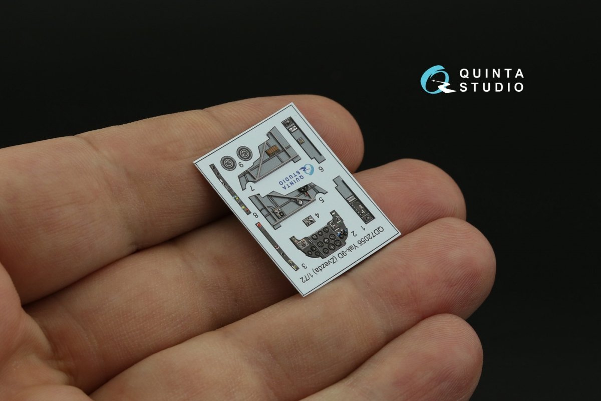 Quinta Studio QD72056 Yak-9D 3D-Printed &amp;amp; colored Interior on decal paper (Zvezda) 1/72 – image 5