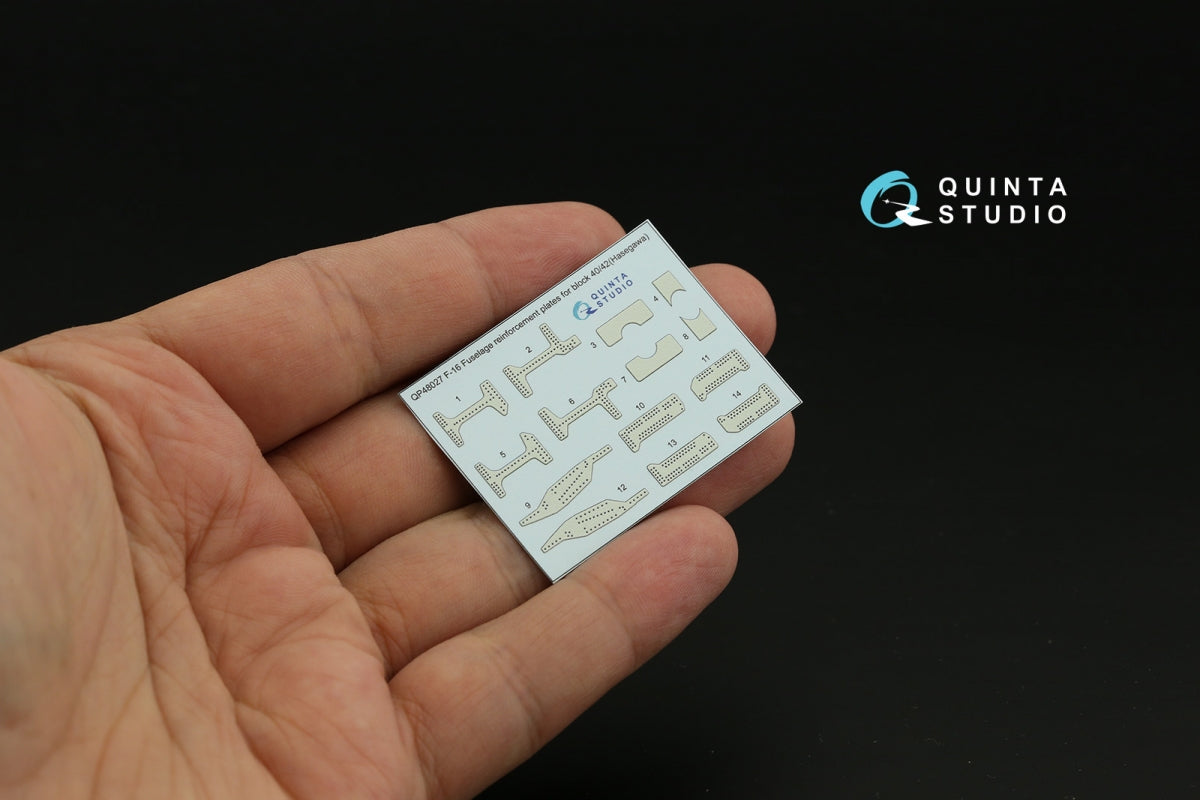 Quinta Studio QP48027 F-16 block 40/42 reinforcement plates (Hasegawa) 1/48 – obrázek 2