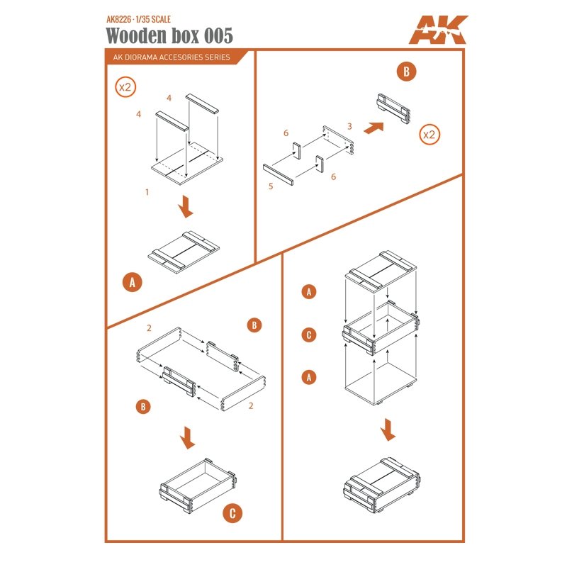 AK Interactive AK8226 LASER CUT WOODEN BOX 005 (9 UNITS) – imagen 4