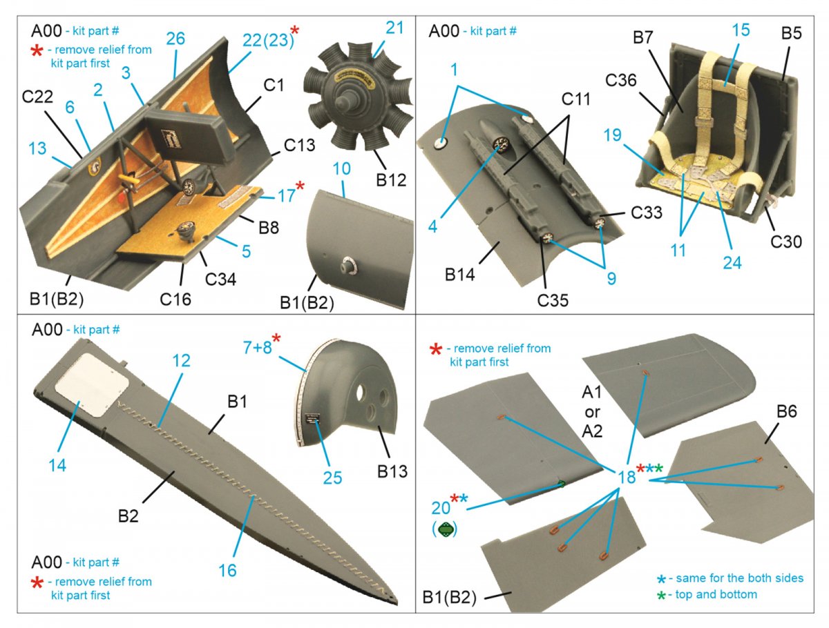 Quinta Studio QD48298 Fokker EV-DVIII 3D-Printed &amp;amp; colored Interior on decal paper (Eduard) 1/48 – immagine 11