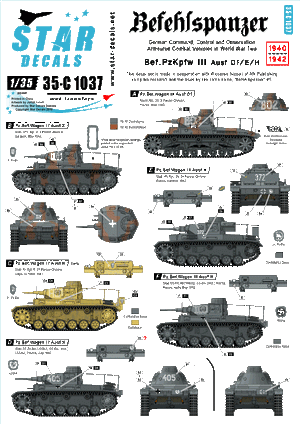 Star Decals 35-C1037 Befehlspanzer #2 1/35