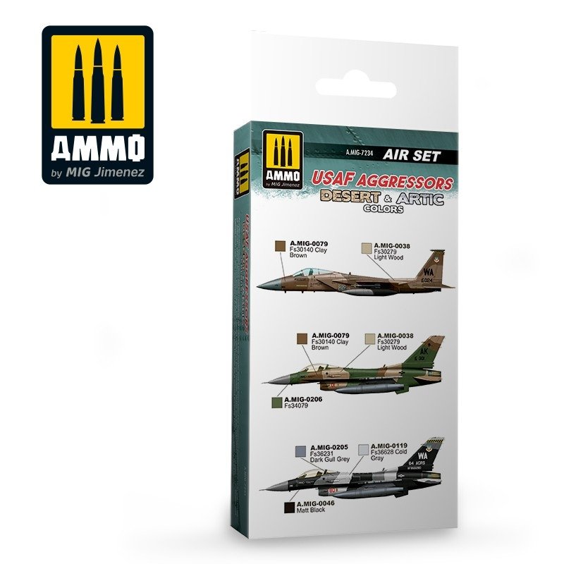 AMMO of Mig Jimenez 7234 USAF AGGRESSORS DESERT &amp;amp; ARTIC COLORS SET 6x17ml – Bild 2