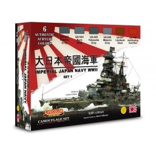 Coffret de peinture acrylique Lifecolor CS36, teinte Marine japonaise, lot de 1 (6 x 22 ml).