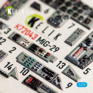 KELIK K72043 MIG-29 FULCRUM-A 9-12 INTERIOR 3D DECALS FOR GWH KIT 1/72 – obrázek 4