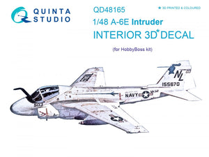 Quinta Studio QD48165 A-6E Intruder 3D-Printed &amp;amp; colored Interior on decal paper (for HobbyBoss kit) 1/48