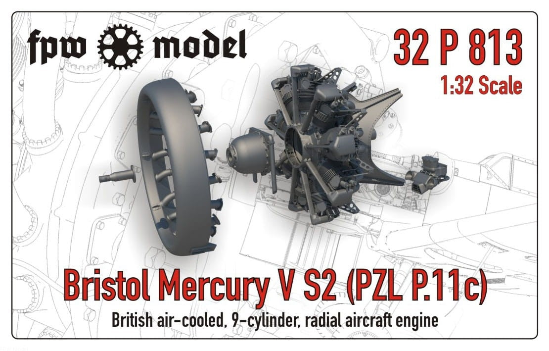 FPW Model 32P813 Bristol Mercury V S2 (PZL P.11c) 1/32