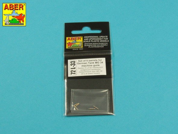 Aber 72L-33 Set of 5 Barrels for German Tank MG 34 machine guns 1/72 – Bild 4
