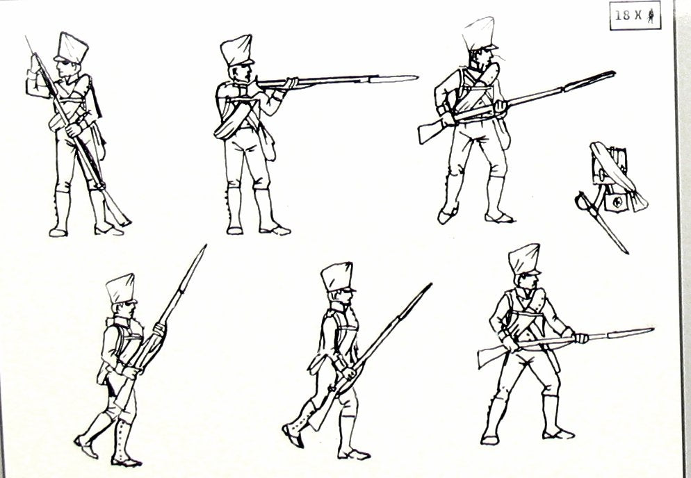 Hat 9318 Prussian Infantry (action poses) 1/32