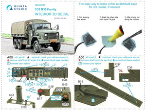 Quinta Studio QD35037 M35 Family 3D-Printed &amp;amp; colored Interior on decal paper (AFV club) 1/35 – immagine 6