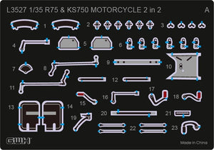 Great Wall Hobby L3527 WWII German Motorcycle R75 &amp;amp; KS750 2 in 2 1/35 – imagen 3