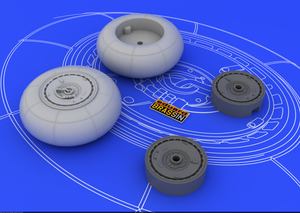 Eduard 648055 Bf 110 E/ F/G main undercarriage wheels 1/48 (EDUARD) – obrázek 3