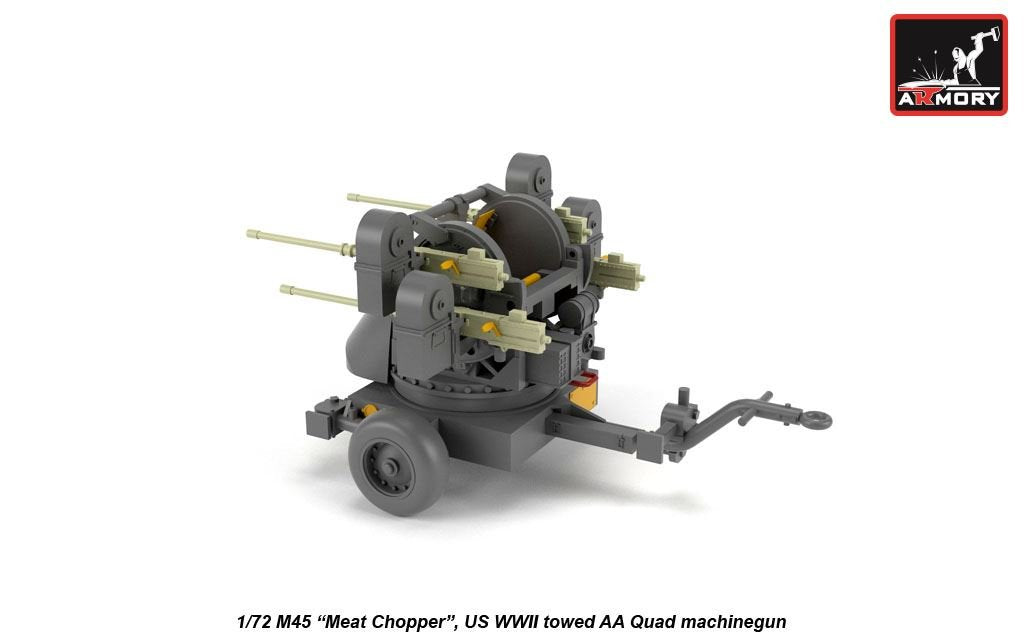 Armory Models 72239 M45 Quadmount, US WWII 4x 12.7mm M2HB Turret on M20 trailer 1/72 – Bild 4