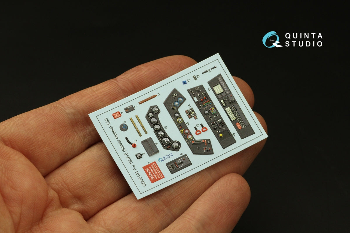 Quinta Studio QD35101 FW 190A-6 3D-Printed &amp;amp; colored Interior on decal paper (Border Model) 1/35 – image 5