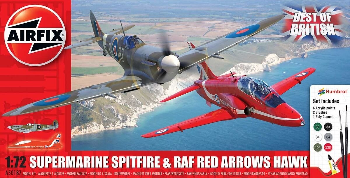 Airfix 50187 Supermarine Spitfire &amp; RAF Red Arrows Hawk - Gift Set 1/72