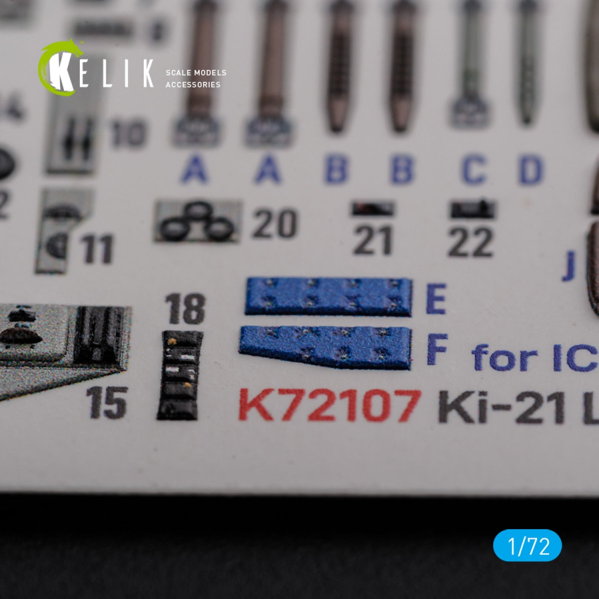 KELIK K72107 KI-21 interior 3D decals for ICM kit 1/72 – image 3