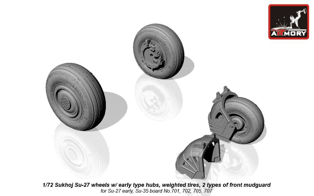 Armory Models AW72032b Sukhoj Su-27 Flanker wheels 1/72