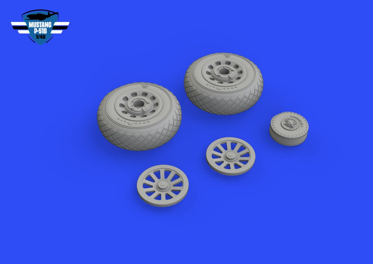 Eduard 648986 P-51B / C wheels diamond tread EDUARD 1/48 – image 2