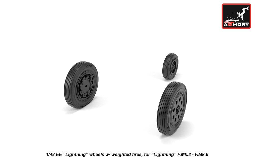 Armory Models AW48408 EE Lightning wheels w/ weighted tires, late 1/48 – image 3