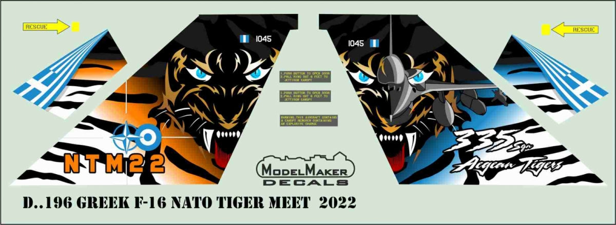 ModelMaker Decals D48196 Greek F-16 NATO Tiger Meet 2022 1/48 – image 3