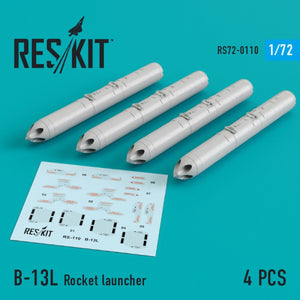 RESKIT RS72-0110 B-13L ROCKET LAUNCHERS (4PCS) 1/72