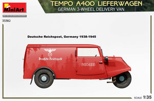 MiniArt 35382 TEMPO A400 LIEFERWAGEN. GERMAN 3-WHEEL DELIVERY VAN 1/35 – Bild 3