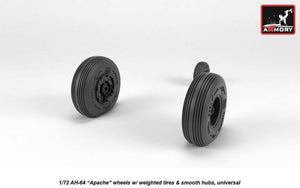 Armory Models AW72335 AH-64 Apache wheels w/ weighted tires, smooth hubs 1/72 – image 4