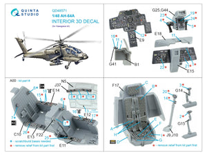 Quinta Studio QD48571 AH-64A 3D-Printed &amp;amp; colored Interior on decal paper (Hasegawa) 1/48 – Bild 12