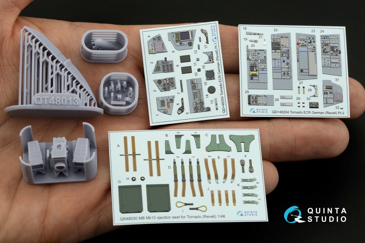 Quinta Studio QD+48204 Tornado ECR German 3D-Printed &amp;amp; colored Interior on decal paper (Revell) (with 3D-printed resin parts) 1/48 – Bild 5