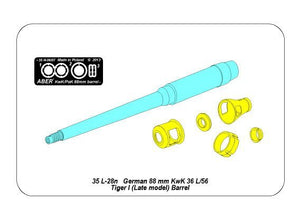Aber 35L-028n 88mm KwK36/L56 barrel for German Tank Tiger I, Ausf. E - with late muzzle brake 1/35 – image 5