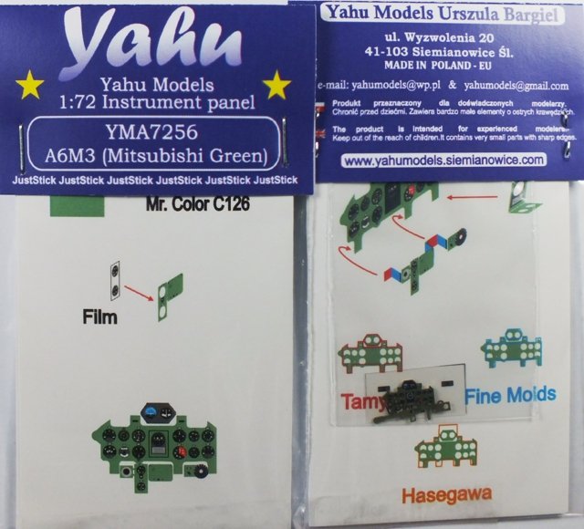 Yahu YMA7256 A6M3 Mitsubishi Green (Tamiya / FM / Hasegawa) 1/72