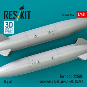 RESKIT RSU48-0554 Tornado 2250L underwing fuel tanks (RAF, RSAF) (2 pcs) (3D Printed) 1/48
