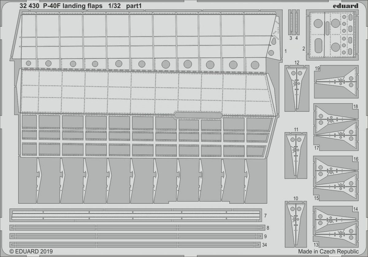 Eduard 32430 P-40F landing flaps 1/32 TRUMPETER – image 2