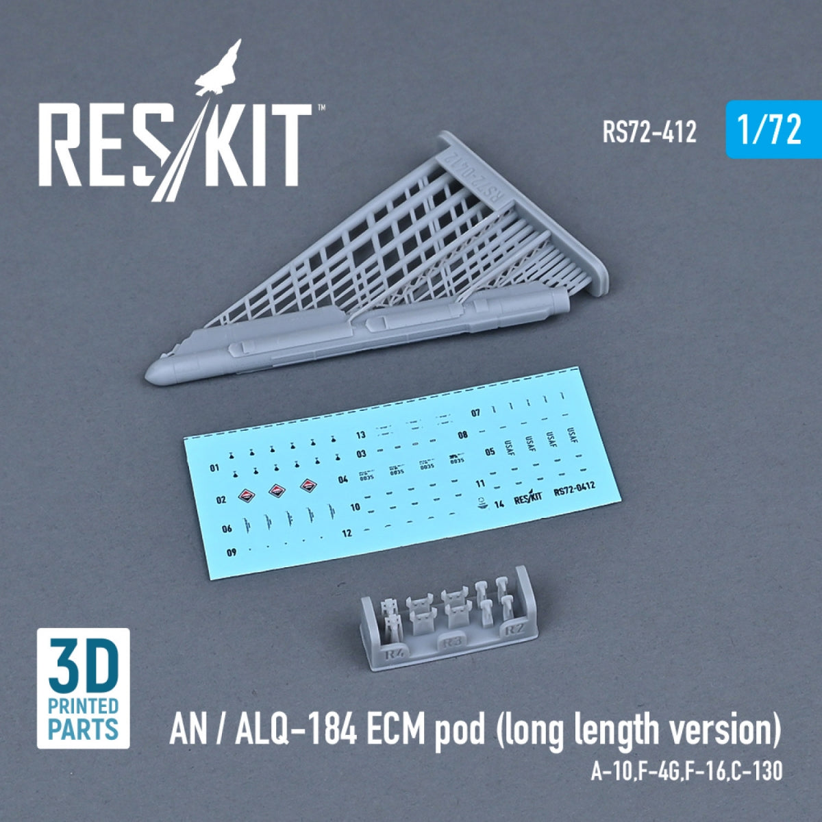 RESKIT RS72-0412 AN / ALQ-184 ECM POD (LONG LENGTH VERSION) (3D PRINTED) 1/72 – Bild 2