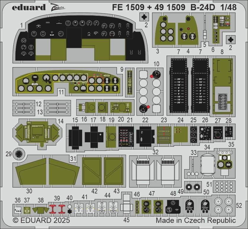 Eduard 491509 B-24D cockpit &amp;amp; engines HOBBY BOSS 1/48 – image 2