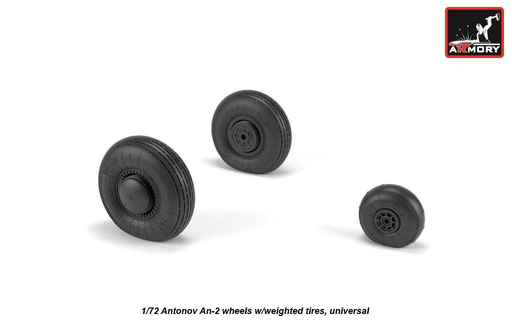 Armory Models AW72057 Antonov An-2/An-3 Colt wheels w/ weighted tires 1/72 – obrázek 3