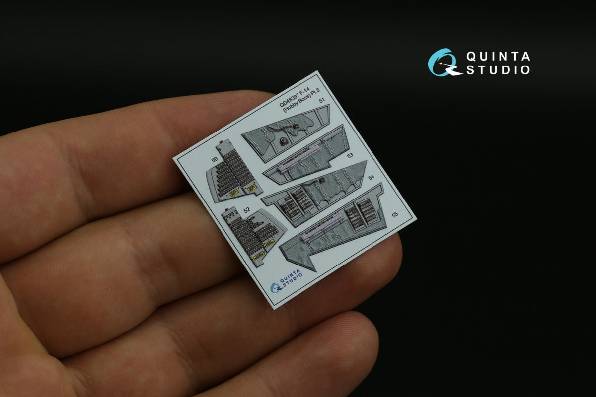 Quinta Studio QD48395 F-14A 3D-Printed &amp;amp; colored Interior on decal paper (Hobby Boss) 1/48 – image 6